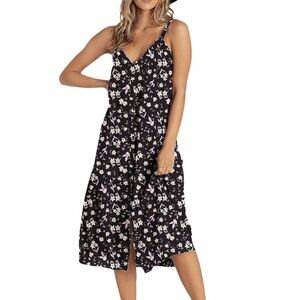 BILLABONG Sweet Edges Floral Print MIDI Dress